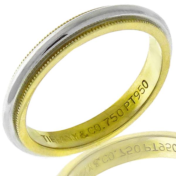 Tiffany & Co. 3mm 18k Yellow Gold Platinum Filigree  Wedding Band