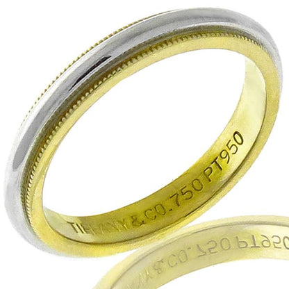 Tiffany & Co. 3mm 18k Yellow Gold Platinum Filigree  Wedding Band