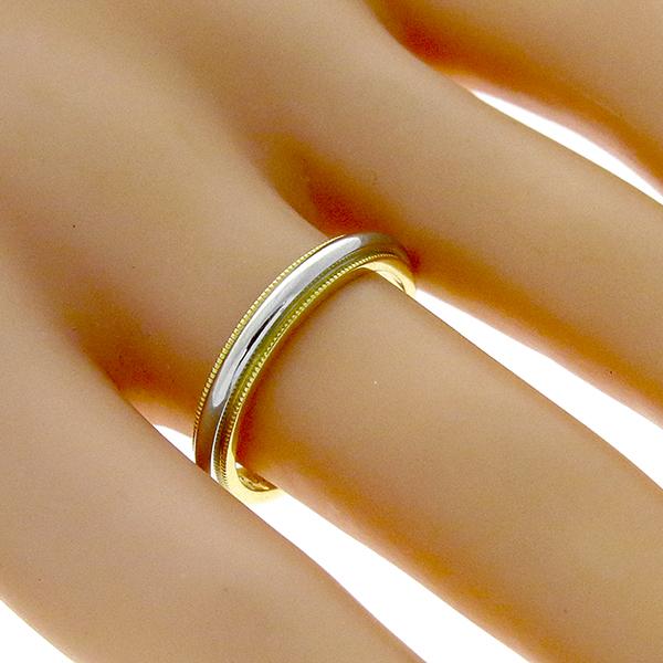 Tiffany & Co. 3mm 18k Yellow Gold Platinum Filigree  Wedding Band