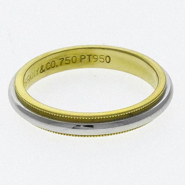 Tiffany & Co. 3mm 18k Yellow Gold Platinum Filigree  Wedding Band