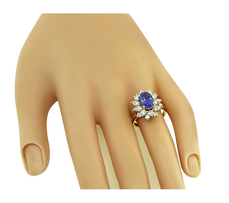 Tiffany 3ct Tanzanite Diamond Ring Israel Rose