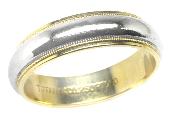 Tiffany & Co 6mm 18K Yellow Gold And Platinum Wedding Band