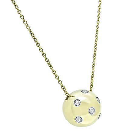 Tiffany & Co diamond Étoile ball pendant necklace in gold and platinum
