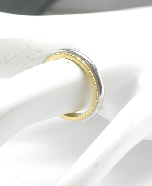 Tiffany & Co 3.5mm 18K Yellow Gold & Platinum Band | Israel Rose