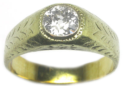 Victorian 0.60ct Diamond 14k Yellow Gold Ring