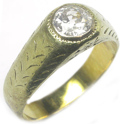Victorian 0.60ct Diamond 14k Yellow Gold Ring