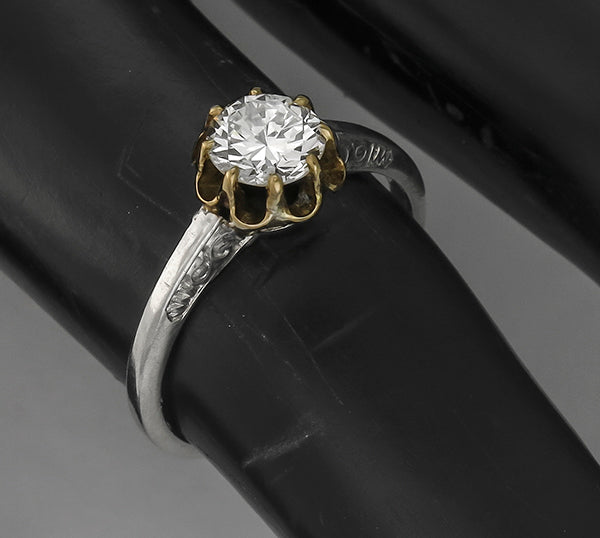 Victorian 0.66ct Diamond 14k Gold Engagement Ring