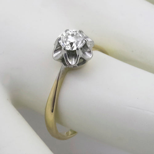 Victorian 0.70ct Diamond  SIlver & Gold Engagement Ring