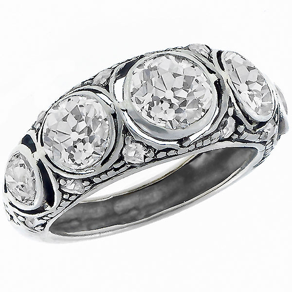 Victorian 1.02ct Diamond Silver Wedding Band
