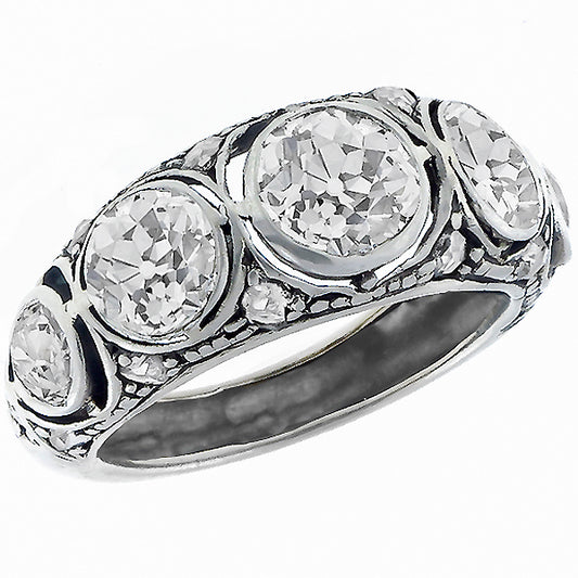 Victorian 1.02ct Diamond Silver Wedding Band