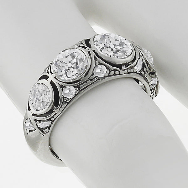 Victorian 1.02ct Diamond Silver Wedding Band