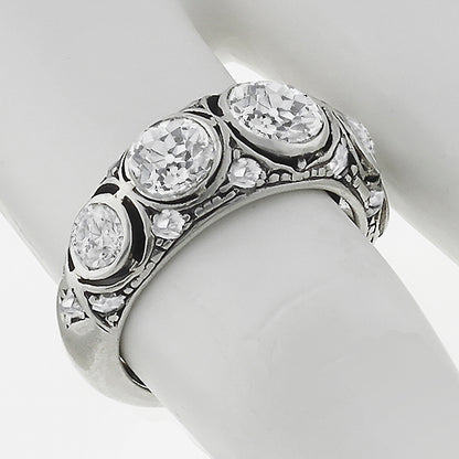 Victorian 1.02ct Diamond Silver Wedding Band