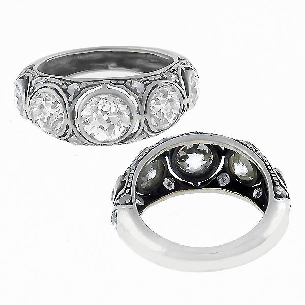 Victorian 1.02ct Diamond Silver Wedding Band