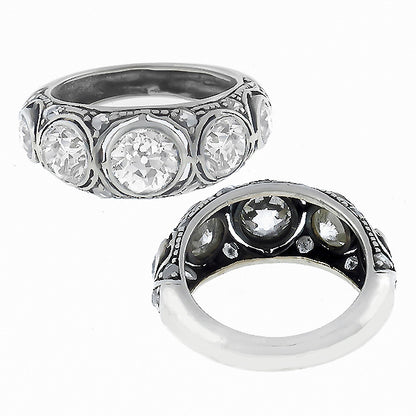 Victorian 1.02ct Diamond Silver Wedding Band