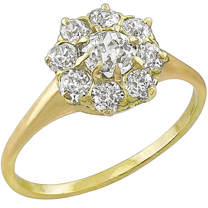 Victorian 1.25ct Old Mine Cut Diamond 14k Yellow Gold Ring