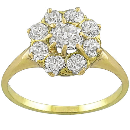 Victorian 1.25ct Old Mine Cut Diamond 14k Yellow Gold Ring