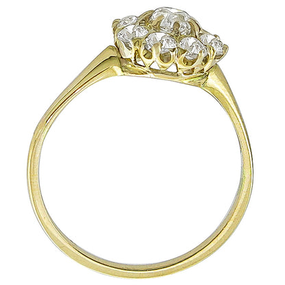 Victorian 1.25ct Old Mine Cut Diamond 14k Yellow Gold Ring