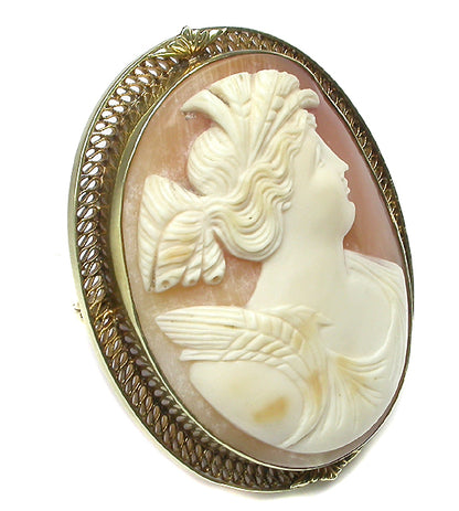 Victorian 14k Yellow Gold Cameo Pin