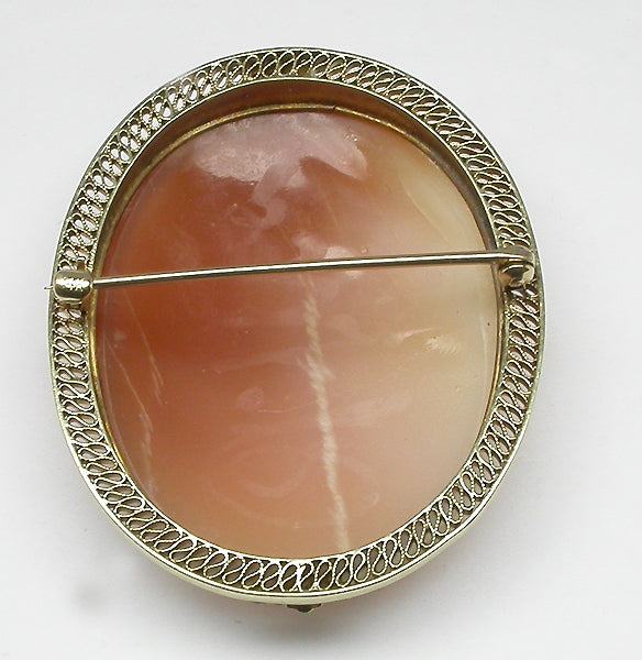 Victorian 14k Yellow Gold Cameo Pin