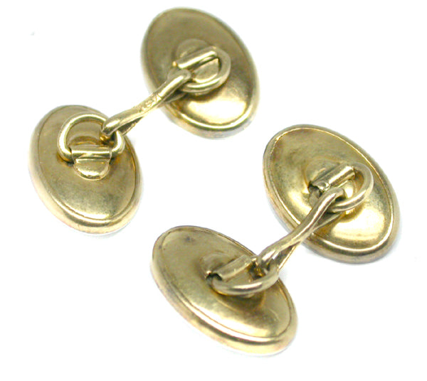 Victorian 14k Yellow Gold Platinum Mother of Pearl and Pearl Cufflinks