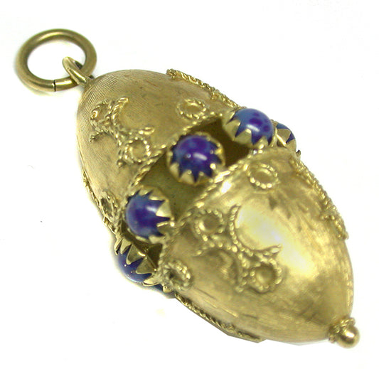 Victorian Lapis 18k Yellow Gold Charm/Pendant