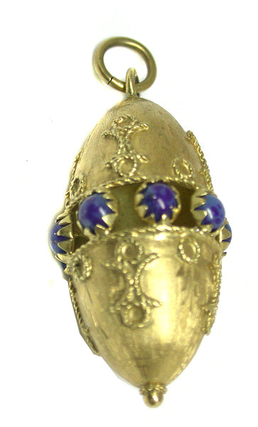 Victorian Lapis 18k Yellow Gold Charm/Pendant