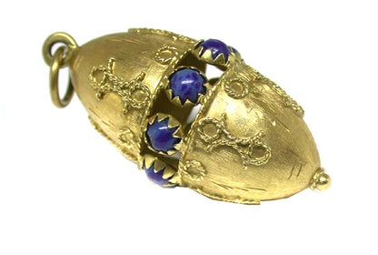 Victorian Lapis 18k Yellow Gold Charm/Pendant