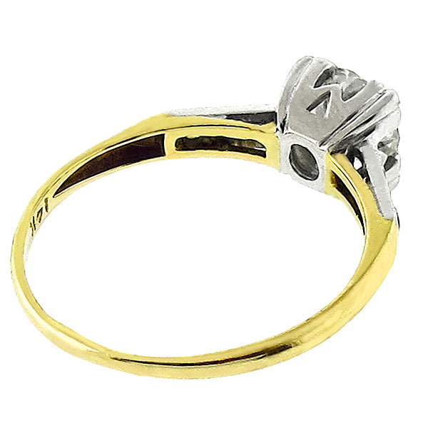 Victorian 0.75ct European Cut Diamond Gold Engagement Ring