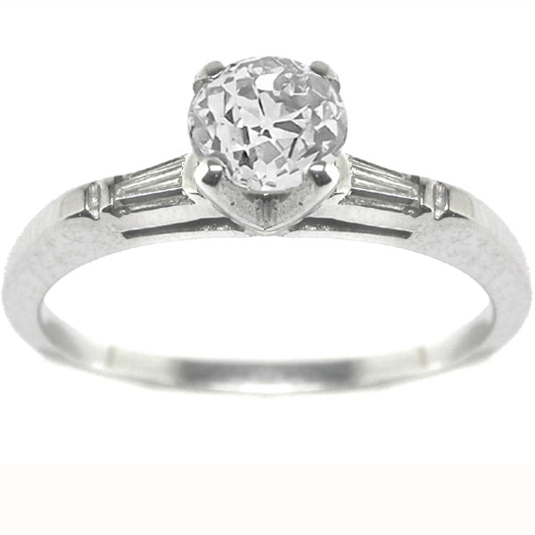 Vintage 0.35ct Diamond 14k White Gold Engagement Ring