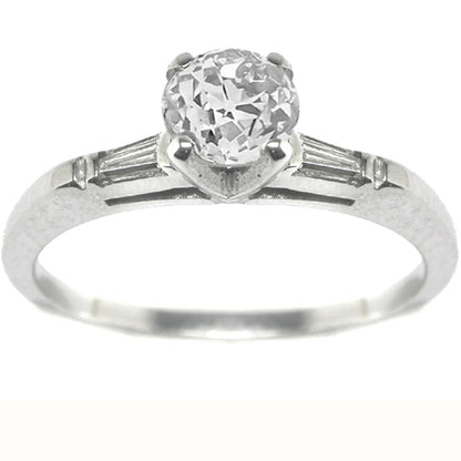 Vintage 0.35ct Diamond 14k White Gold Engagement Ring