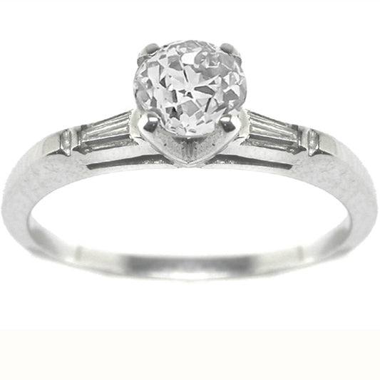 Vintage 0.35ct Diamond 14k White Gold Engagement Ring