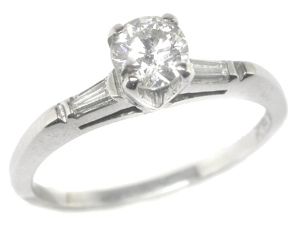 Vintage 0.35ct Diamond 14k White Gold Engagement Ring