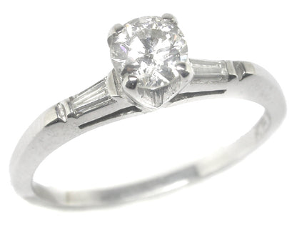 Vintage 0.35ct Diamond 14k White Gold Engagement Ring