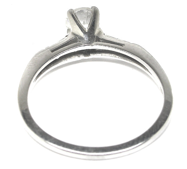 Vintage 0.35ct Diamond 14k White Gold Engagement Ring