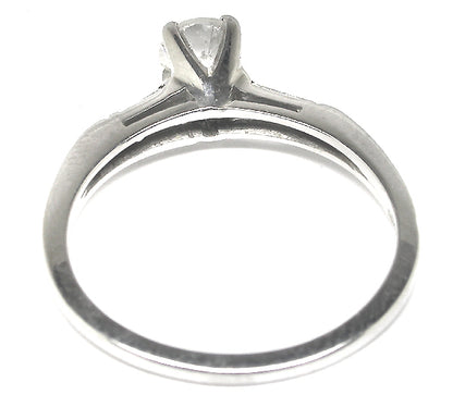 Vintage 0.35ct Diamond 14k White Gold Engagement Ring