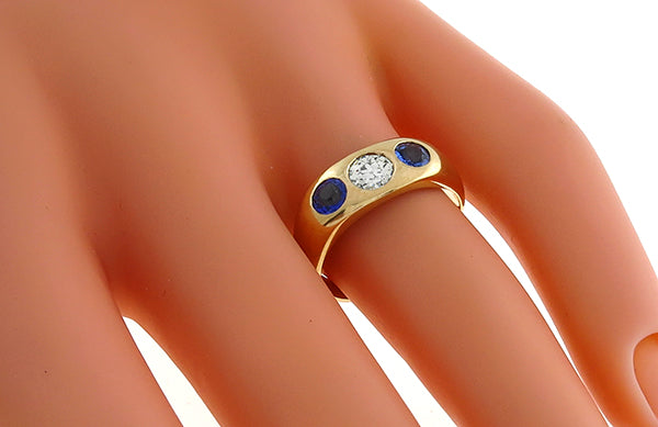 Vintage 0.40ct Diamond Sapphire Ring