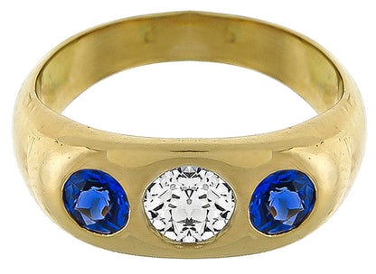 Vintage 0.40ct Diamond Sapphire Ring