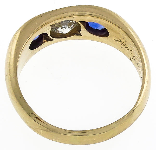 Vintage 0.40ct Diamond Sapphire Ring