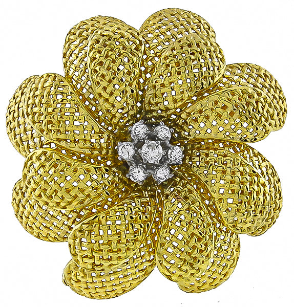 Vintage 0.50ct Diamond Gold Pin