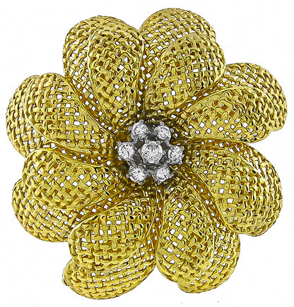 Vintage 0.50ct Diamond Gold Pin