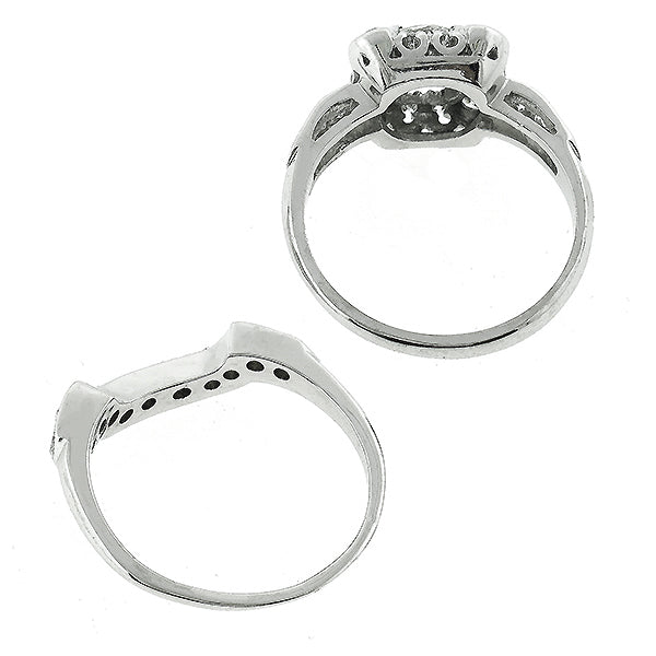 Vintage 0.72ct Diamond Engagement & Wedding Band Set