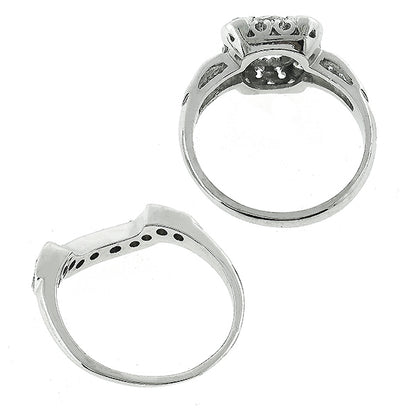 Vintage 0.72ct Diamond Engagement & Wedding Band Set