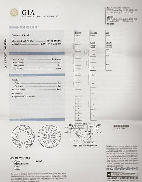 Vintage 0.73ct Center Diamond 9.00ct Diamond Pin