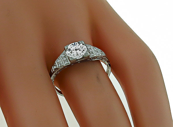 Vintage 0.75ct Diamond Platinum Engagement Ring