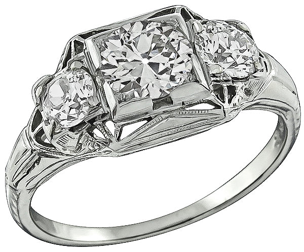 Vintage 0.76ct Diamond Engagement Ring