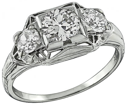 Vintage 0.76ct Diamond Engagement Ring