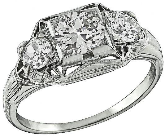 Vintage 0.76ct Diamond Engagement Ring