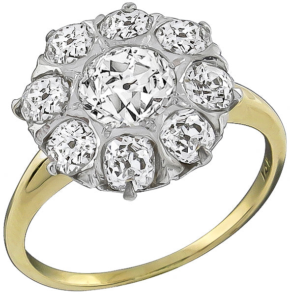 Vintage 0.80ct Center Diamond 1.20ct Diamond Ring