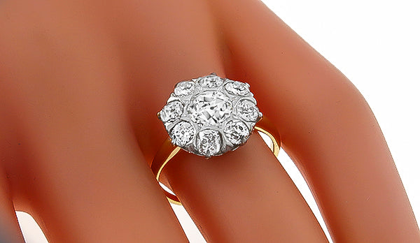 Vintage 0.80ct Center Diamond 1.20ct Diamond Ring