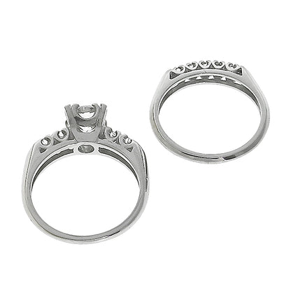 Vintage 0.80ct Diamond Engagement and Wedding Band Set